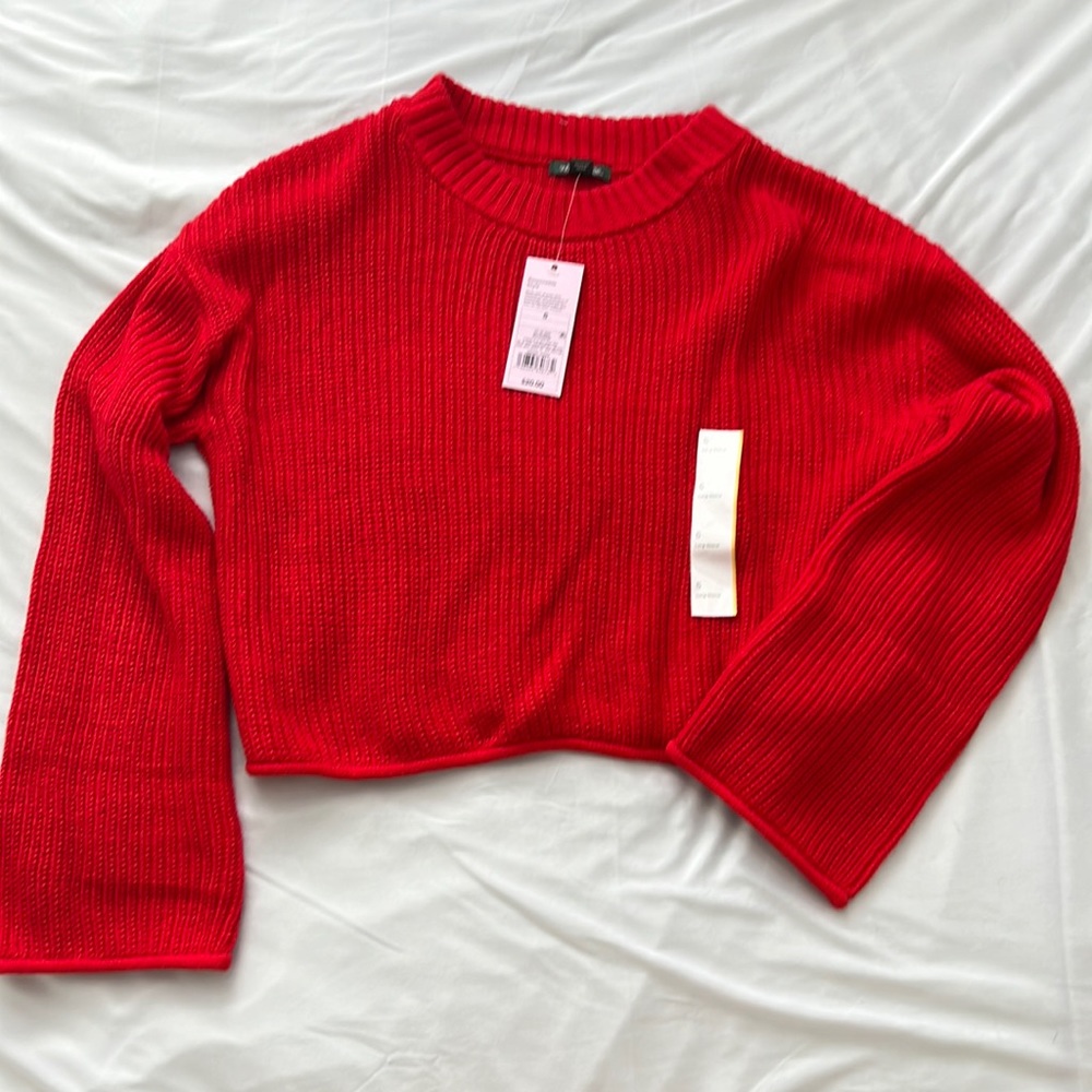 Red cropped wild fable sweater